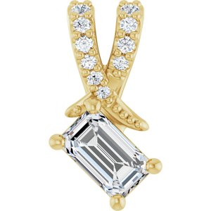 18K Yellow Gold 5x3 mm Emerald Pendant Mounting