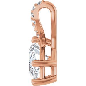 10K Rose Gold 10x6 mm Pear Pendant Mounting – image 5