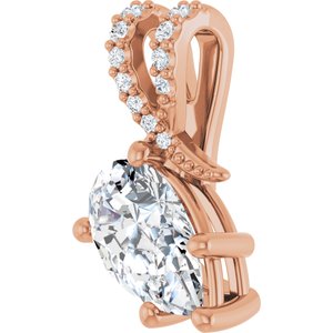 10K Rose Gold 10x6 mm Pear Pendant Mounting – image 3