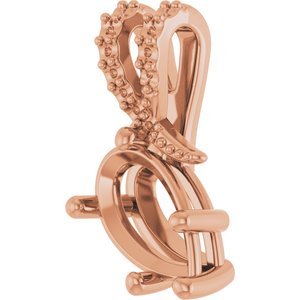 14K Rose Gold 10x6 mm Pear Pendant Mounting – image 4