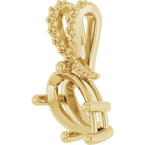 10K Yellow Gold 10x6 mm Pear Pendant Mounting – image 4