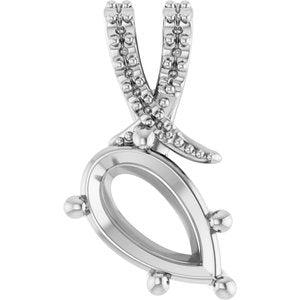 Platinum 10x6 mm Pear Pendant Mounting – image 2