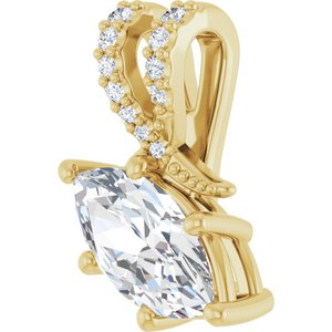 18K Yellow Gold 10x5 mm Marquise Pendant Mounting – image 3