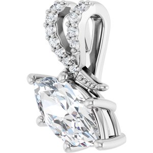Continuum Sterling Silver 10x5 mm Marquise Pendant Mounting – image 3