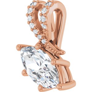 14K Rose Gold 10x5 mm Marquise Pendant Mounting – image 3