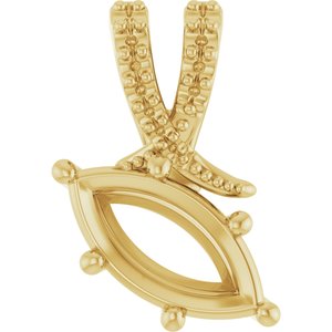 14K Yellow Gold 10x5 mm Marquise Pendant Mounting – image 2