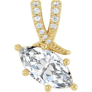 14K Yellow Gold 10x5 mm Marquise Pendant Mounting
