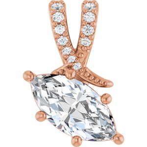 18K Rose Gold 10x5 mm Marquise Pendant Mounting