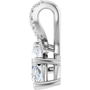 10K White Gold 10x5 mm Marquise Pendant Mounting – image 5