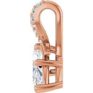 18K Rose Gold 10x5 mm Marquise Pendant Mounting – image 5
