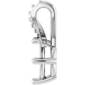 10K White Gold 7 mm Round Pendant Mounting – image 6