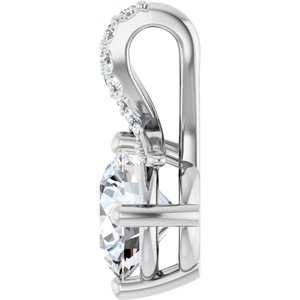 10K White Gold 7 mm Round Pendant Mounting – image 5