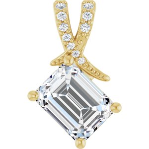 14K Yellow Gold 8.5x6.5 mm Emerald Pendant Mounting