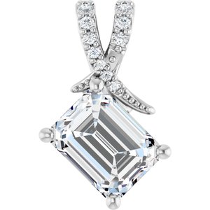Platinum 8.5x6.5 mm Emerald Pendant Mounting