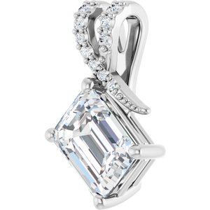 Continuum Sterling Silver 8.5x6.5 mm Emerald Pendant Mounting – image 3