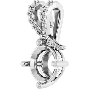 10K White Gold 7 mm Round Pendant Mounting – image 4