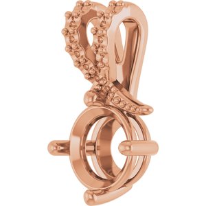 18K Rose Gold 7 mm Round Pendant Mounting – image 4