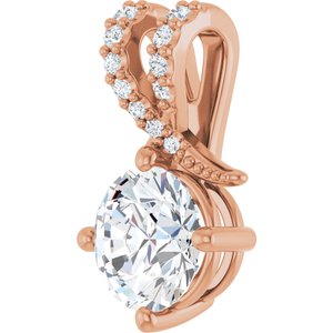 10K Rose Gold 7 mm Round Pendant Mounting – image 3