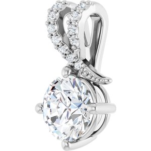 10K White Gold 7 mm Round Pendant Mounting – image 3