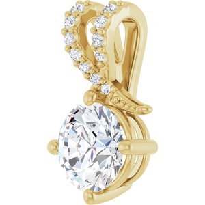 18K Yellow Gold 7 mm Round Pendant Mounting – image 3