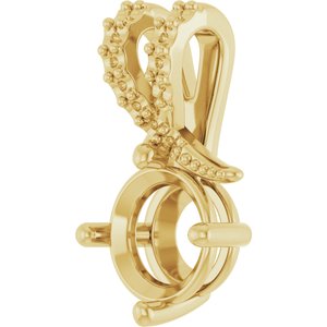 18K Yellow Gold 7 mm Round Pendant Mounting – image 4