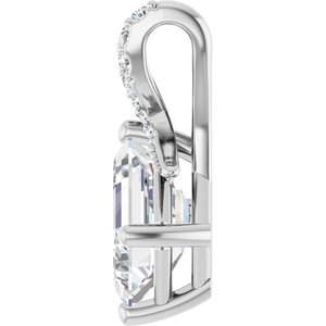 10K White Gold 8.5x6.5 mm Emerald Pendant Mounting – image 5