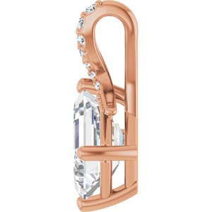 10K Rose Gold 8.5x6.5 mm Emerald Pendant Mounting – image 5
