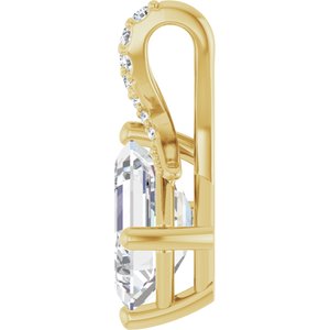 18K Yellow Gold 8.5x6.5 mm Emerald Pendant Mounting – image 5