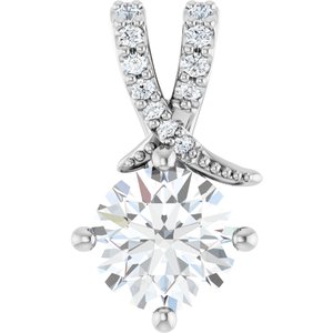10K White Gold 7 mm Round Pendant Mounting