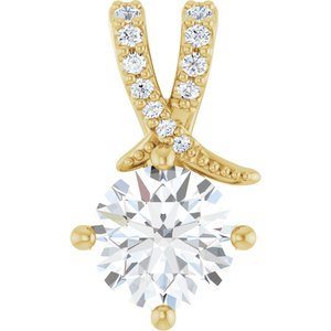 14K Yellow Gold 7 mm Round Pendant Mounting