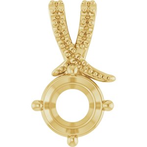 14K Yellow Gold 7 mm Round Pendant Mounting – image 2