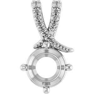 Sterling Silver 7 mm Round Pendant Mounting – image 2