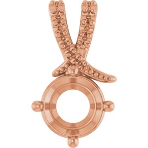 18K Rose Gold 7 mm Round Pendant Mounting – image 2