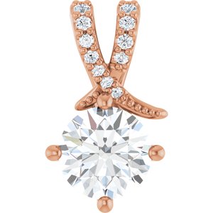 10K Rose Gold 7 mm Round Pendant Mounting