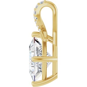 14K Yellow Gold 7.5x7.5 mm Square Pendant Mounting – image 5
