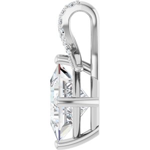 14K X1 White Gold 7.5x7.5 mm Square Pendant Mounting – image 5