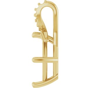 14K Yellow Gold 7.5x7.5 mm Square Pendant Mounting – image 6