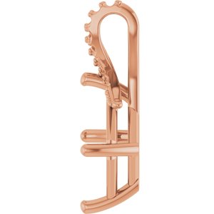 10K Rose Gold 12x10 mm Emerald Pendant Mounting – image 6