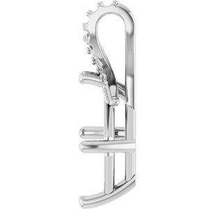 10K White Gold 12x10 mm Emerald Pendant Mounting – image 6