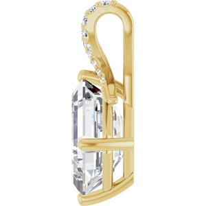 14K Yellow Gold 12x10 mm Emerald Pendant Mounting – image 5
