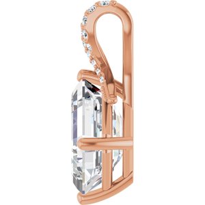 18K Rose Gold 12x10 mm Emerald Pendant Mounting – image 5