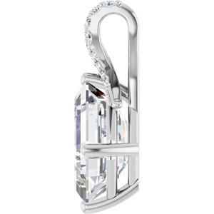14K X1 White Gold 12x10 mm Emerald Pendant Mounting – image 5