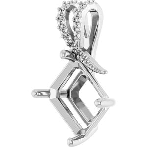 Sterling Silver 12x10 mm Emerald Pendant Mounting – image 4