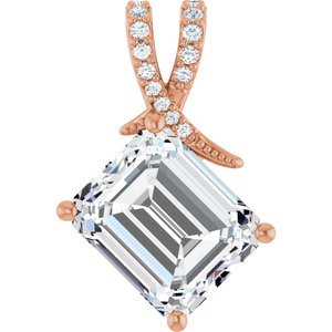 18K Rose Gold 12x10 mm Emerald Pendant Mounting