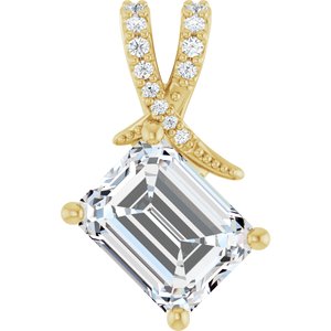10K Yellow Gold 9x7 mm Emerald Pendant Mounting