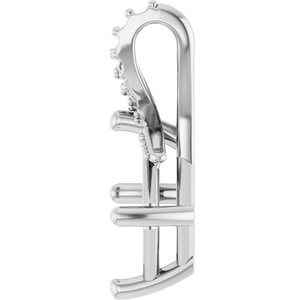 10K White Gold 9x7 mm Emerald Pendant Mounting – image 6