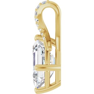 14K Yellow Gold 9x7 mm Emerald Pendant Mounting – image 5