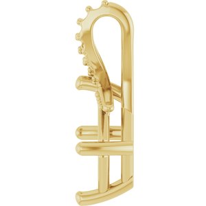 14K Yellow Gold 9x7 mm Emerald Pendant Mounting – image 6