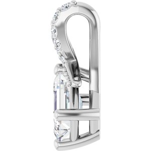Platinum 6x4 mm Emerald Pendant Mounting – image 5