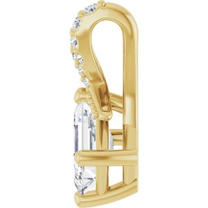 18K Yellow Gold 6x4 mm Emerald Pendant Mounting – image 5